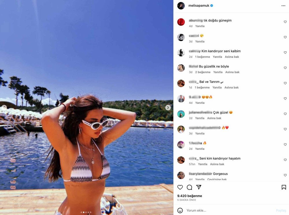 melisa asli pamuk un bikinili yaz paylasimi begeni topladi tik dogdu gunesim